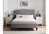 3ft Single Roz Light grey fabric upholstered bed frame bedstead 3